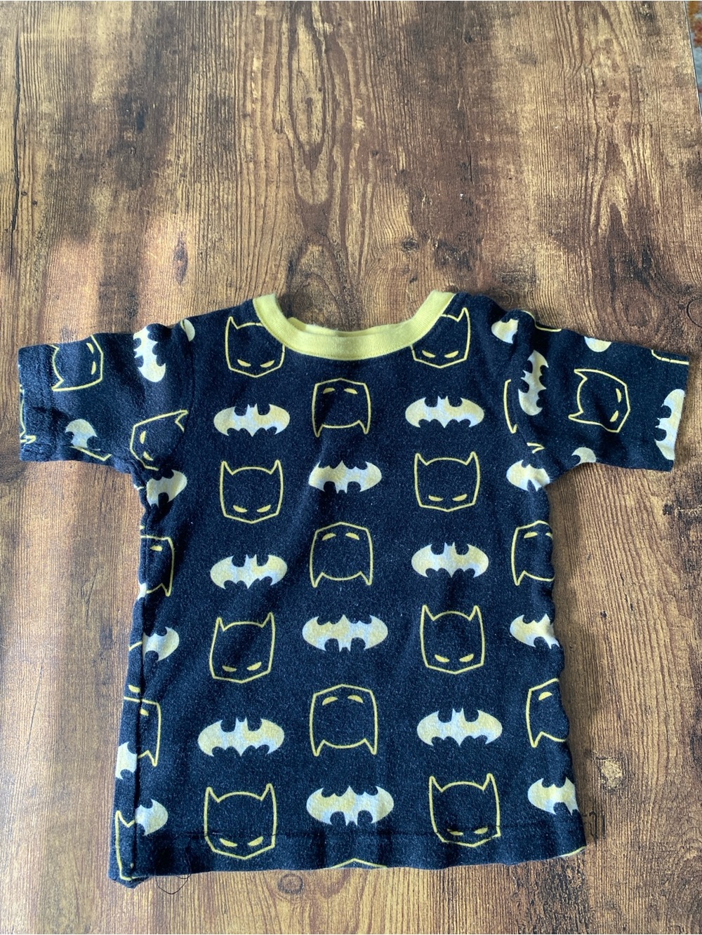 Batman Black and Yellow Logo Kids Pajama Top